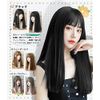ORSUNCER Wig, Semi-Long, Black, Straight, Medium, Black Hair, Cross-Dressing, Wig, Patten Bangs, Small Face, Natural, Harajuku Style, Heat Resistant, Women's, Full Wig, Fashion