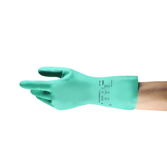 Ansell Alphatec Solvex Oil and Chemical Resistant Nitrile Gloves, Medium Size, 37-175-8