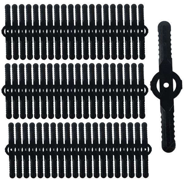 INCAUCA 60 Pieces String Trimmer Head Blades Replace Cutter Blades, Weed Wacker Replacement Blades, Machine Trimming Blades, Universal for Garden Lawn Mower Grass Cordless Trimmer, Black