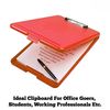 A4 Clipboard Box File Durable Waterproof Document Filing Storage Case Office (Red)