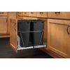 Double 35 Qt Full Extension Pull-Out Bottom Mount Kitchen Trash Can Waste Bin Co