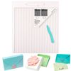 Scoring Board for Envelopes, Gift Boxes & Paper Crafts - 12x12" Multi-Purpose Scoreboard with Bone Folder & Triangular Guide - Envelope Maker Paper Folding Tool for Card Making, Scrapbooking Supplies