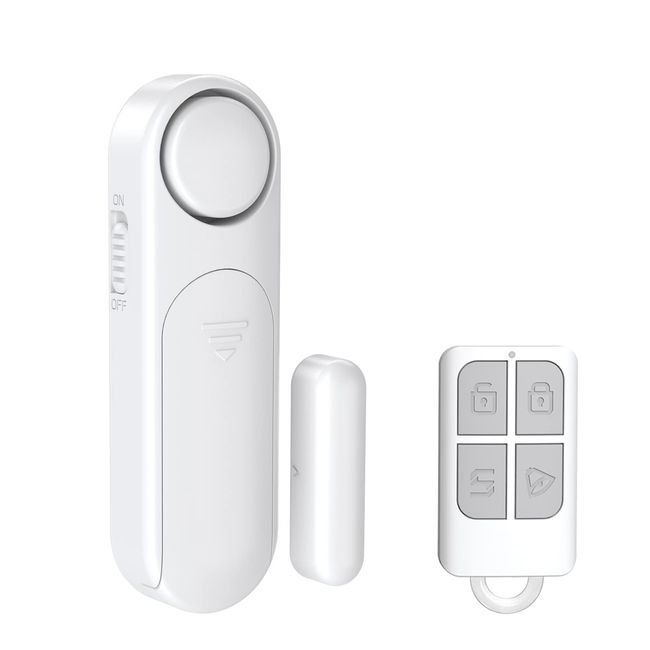 SECRUI Wireless Door Sensor Alarm for Home With Remote, Wireless Window Door Open Contact Burglar Chime Anti-Theft 2 Mode 120dB Loud Enough Sticky Pad Easy to Install for Door Safety Shop Security