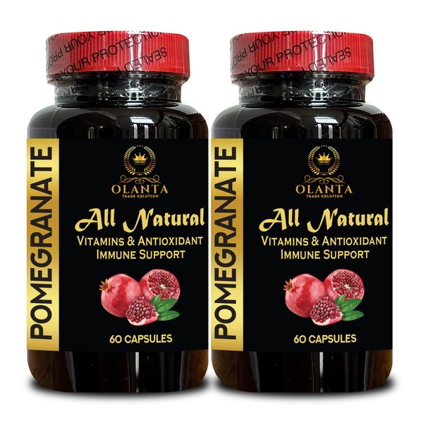 Pomegranate Extract Vegan Capsules, Daily Plant-Based Wellness Supplement 2 Bot