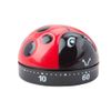 JIALWSJWAN 60 Minute Mechanical Kitchen Timer, Red and Black Ladybug Design, No Batteries Required