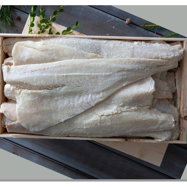 Bacalao - Baccala Dried Salt Cod Without Bone - Approximately 2.5 Lb. Whole Filet - Excellent Filets