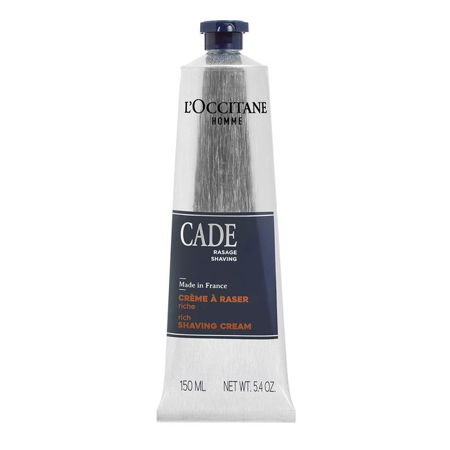 L'Occitane Cade Shaving Cream, 5.4 Ounce: Rich, Creamy Foam, Smooth Shave, With Shea Butter, Reduce Feelings of Tightness & Irritation, Made in France