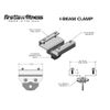 1000 LBS I-Beam Clamp - (Set at 5.25" Wide) - for Gymnastic Rings - Climbing Ropes - Heavy Bags - Multi-Fitness