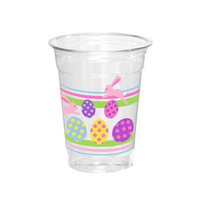 Party Essentials Soft Plastic Printed Party Cups, 16-Ounce, Easter, 40-Count