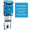 Carex Folding Aluminum Under Arm Crutches for Adults 4'11" to 6'1", 2 Lightweight Crutches Included, Universal for Walking, Walking Aid for Kids, Adults & Seniors, Includes Padded Underarm Cushions