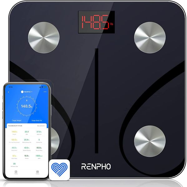 RENPHO Bluetooth Body Fat Scale Smart BMI 13 Body Composition Analyzer USB