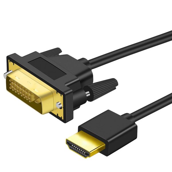 Twozoh 4K HDMI to DVI Cable 1M, Ultra Thin DVI to HDMI Cable Bi Directional Flexible & Hyper Slim 24+1 Male to HDMI Male Cable Support 4K@60HZ/1080P Full HD