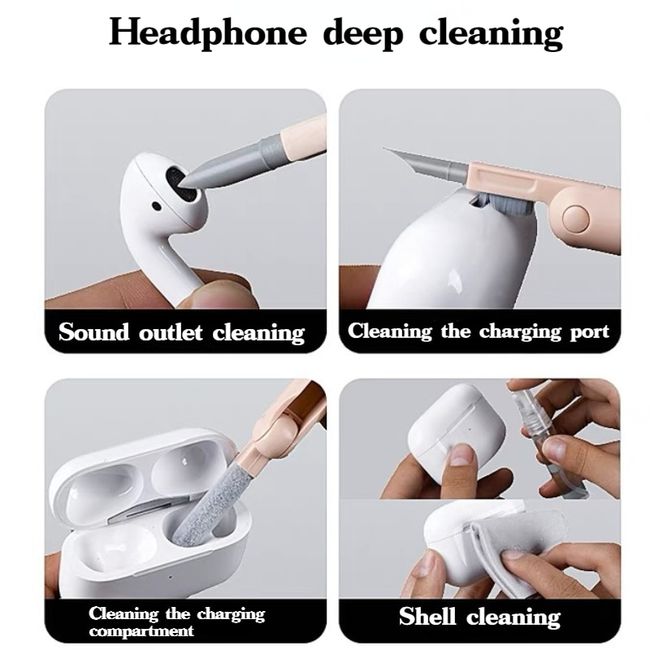 5 in 1 Keyboard Cleaning Brush Kit Keycap Puller Earbuds Cleaner for  Airpods Pro 1 2 3 Bluetooth Earphones Case Cleaning Tools