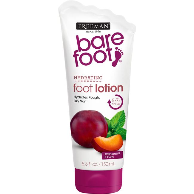 Freeman Bare Foot Hydrating Foot Lotion, Peppermint & Plum 5.30 oz