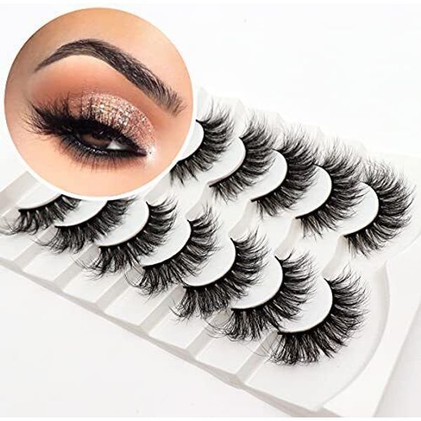 Veleasha False Eyelashes Wispy Faux Mink Lashes Fluffy Handmade Fake Eyelashe...