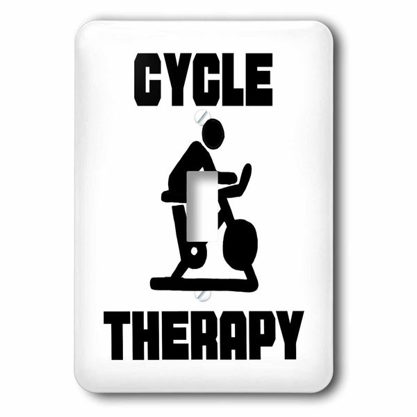 3dRose Funny Cycle is Therapy Spin Cycle Spin Class Indoor... - Light Switch Covers (lsp_350327_1)