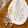 Set of 5 Technical Drawing Instruments (Designs: Set Squares, Protractor, Ruler, Compass), 5 pieces - Bakerlogy