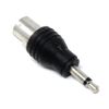 DRUT 1pcs 3.5mm Mono Jack Plug to TV RF Push Type Female Coax Cable Socket Adapter Black