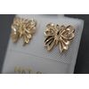 Beautiful 14K Solid Yellow Gold D-Cut Butterfly Stud Earrings.