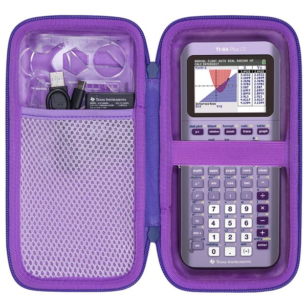 co2CREA Hard Case Compatible with Texas Instruments TI-84 Plus CE/TI-84 Plus/TI-Nspire CX II CAS/TI-Nspire CX II/TI-83 Plus/TI-89 Titanium/TI-85 / TI-86 Color Graphing Calculator, Purple