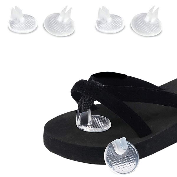 3 Pairs Clear Silicone Thong Sandal Toe Protectors Non-Slip Self-Adhesive Flip-Flop Sandal Toe Guards Cushions (Style B)