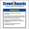 Custom Congratulations Award, Crest Blue Base Personalized Crystal Trophy