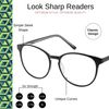 OPTIMUM OPTICAL Blue Light Filtering Scratch-Resistant Lens Round Frame Magnifying Reading Glasses - Look Sharp, +2.50