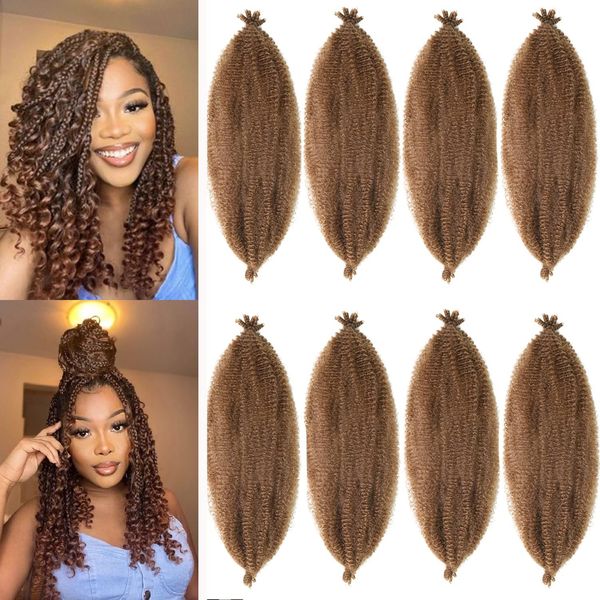 Afro Twist Hair 28 Inch 8 Packs, Springy Afro Twist Hair Pre Fluffed Spring Twist Hair Pre Stretched Wrapping Hair for Soft Locs Hair Extensions (8-30#)