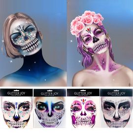 Crystal Cat Face Gems, Pink Cat Print Jewels, Black Face Jewels, Fake Cat  Lash Gems Tattoo Stick on Eye for Men Women Kids Halloween Prank Makeup