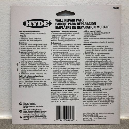 Hyde 09899 6 in. W X 6 in. L X 1/4 in. Drywall Repair Sheets