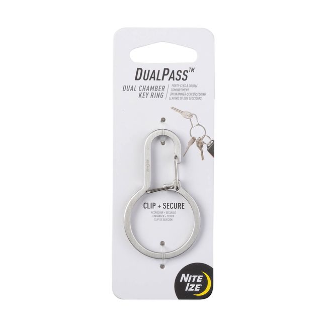 NITEIZE DDK-11-R3 Dual Pass Key Ring, Stainless Steel, Silver