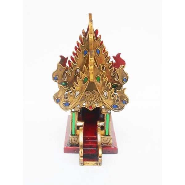 Thai Spirit House SanPraPhum10 Thai Handmade Spirit House Wood Gold Glass Color