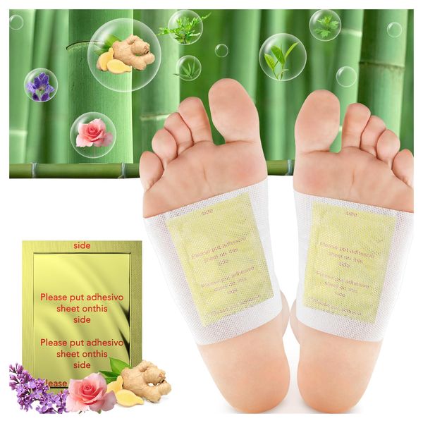 Foot Pads maguja 100Pcs Deep Cleansing Foot Pads for Stress Relief | Better Sleep | Foot Care | Ginger Foot Patch with Natural Ingredients Bamboo Vinegar and Ginger Powder