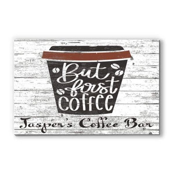 Customized But First Coffee Sign - Solid Wood