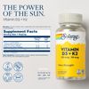 Solaray Vitamin D3 + K2 | D & K Vitamins for Calcium 120 Count