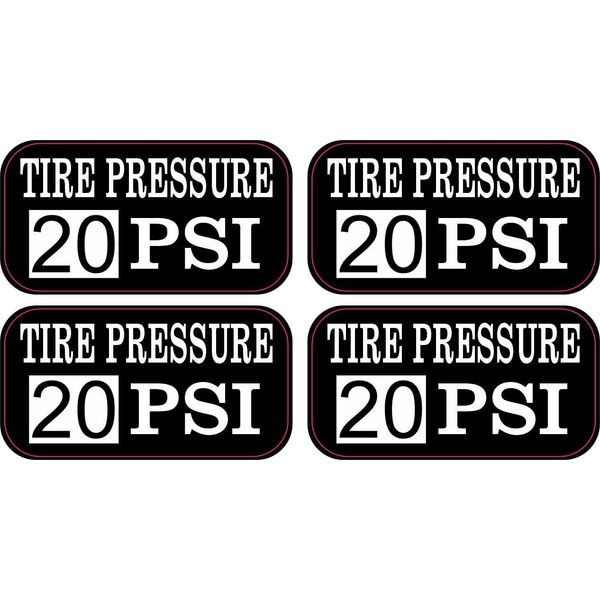 StickerTalk Tire Pressure 20 PSI Stickers,