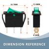 Innfeeltech 6 Pcs Mini Rocker Switch Green KCD3-103 3 Pin 3 Position Toggle Switch with 6 Waterproof Caps