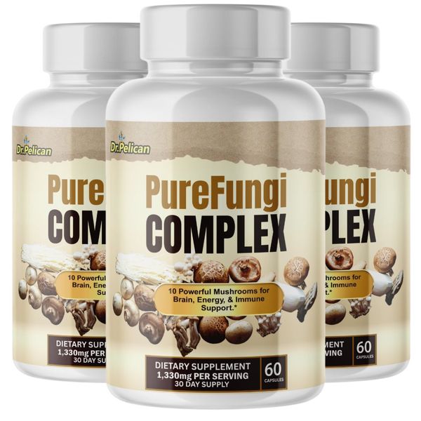 PureFungi Complex- Brain & Immune Support- 3 Bottles- 180 Capsules