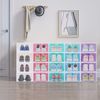 Plastic Flap Shoe Storage Box Stackable Sneaker Container Organiser Multicolor