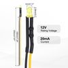 sourcing map 50pcs 3mm LED Diode Lights, Single Flash Yellow Light DC 12V Pre-Wired Small Emitting LED Light High Brightness