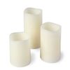 Set of 3 Real Wax Battery Operated Flameless LED Candles with Timer by Lights4fun