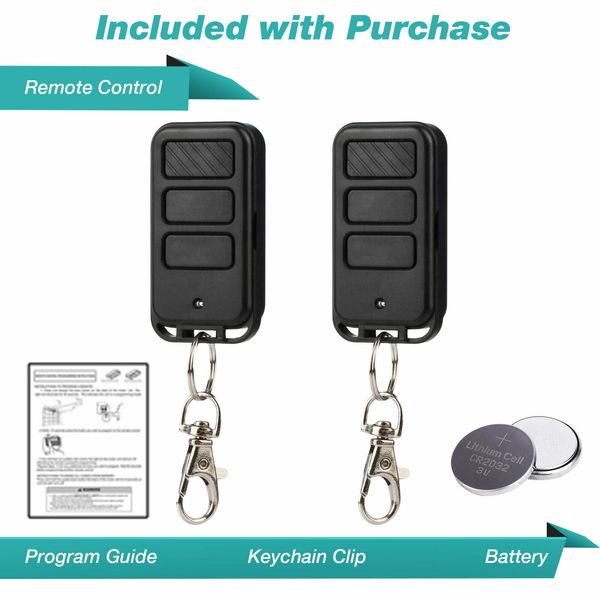 2 For 953D 953CD Chamberlain Compatible 315mhz Garage Door Open Remote Keychain