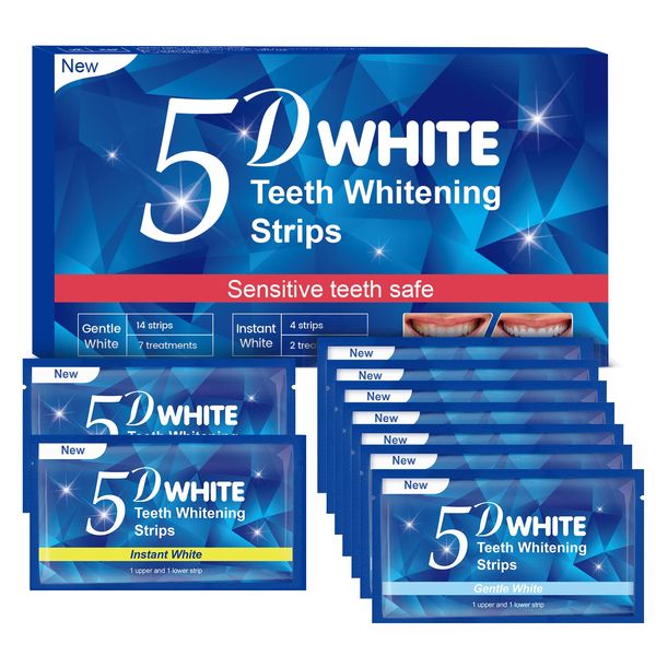 Teeth Whitening Strips, Tooth Whitening Kits, at Home Teeth whitening Strips Teeth Whitening Strips 14 Sensitive Strips + 4 Instant Strong Whitening Strips for Teeth