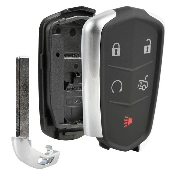 Key Fob Keyless Entry Smart Remote Shell Case & Pad fits Cadillac ATS, CT6, CTS, SRX, XT5, XTS