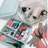 URBNLIVING Clear Plastic Stackable Storage Boxes With Clip Lid Organizer Tray Box Container (Dusky Pink)