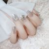 Pink Crystal Nail Butterfly Decoration Make You More Nice 24pcs Nail Tips for Wedding, Party, Holiday, Dating, Prom, Daily Life