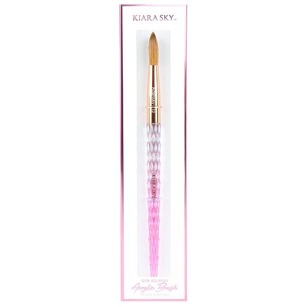 Kiara Sky Pink Crystal Acrylic Kolinsky Nail Brush (12)