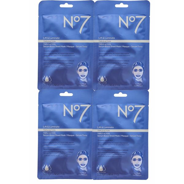 No7 Lift & Luminate TRIPLE ACTION serum boost sheet masks