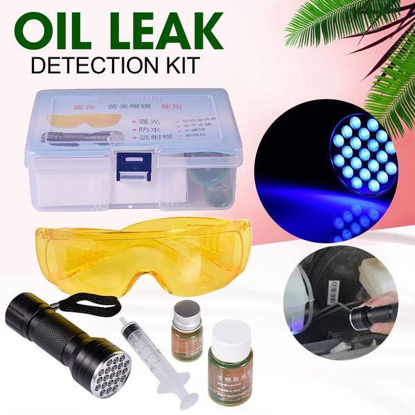 Oil Leak Detection Set UV Dye Leak Detector Tool For Fluorescent Agent SyringexY