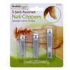 Health and Beauty 3 Pack Assorted Nail Clippers